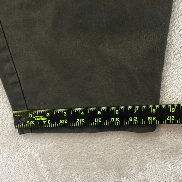 L.L. Bean Women's Dress Pants Size 12P Straight Leg Chino Flat Front Classic Oli - Picture 8 of 10